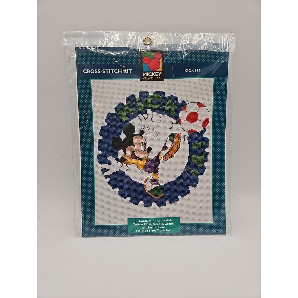 Disney Mickey Unlimited Kick It Soccer Cross Stitch Kit 36021 Just CrossStitch